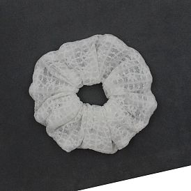 300Pcs Lace Embroidered Flower Girls Hair Accessories, Scrunchie/Scrunchy, Polyester Elastic Hair Ties, Ponytail Holder