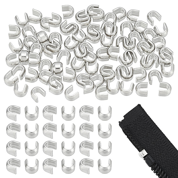 100 парные аксессуары для одежды, застежка-молния из цинкового сплава на верхней части вилки