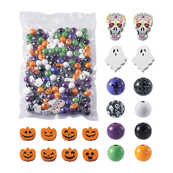 17 стильные расписные бусины из натурального дерева, разнообразные