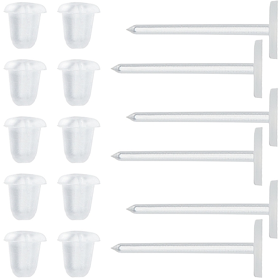 500 шт. экологически чистые пластиковые серьги-гвоздики, серьги настройки, с ушными гайками 500 шт.