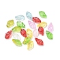 Baking Paint Transparent Glass Beads, Leaf