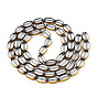 Electroplated Glass Beads Strands, Edge Plated, Oval