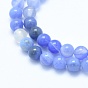 Natural Blue Chalcedony Beads Strands, Dyed, Round