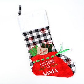 Bolsas de regalo de calcetines de navidad, para adornos navideños, letras de palabras a santa