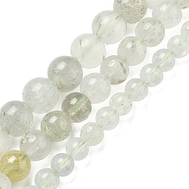 Hilos de cuentas de berilo verde natural, rondo