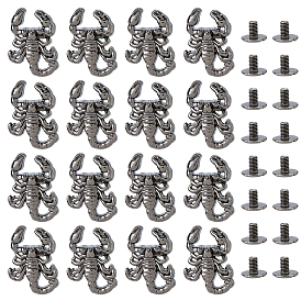 16Сумки из сплава скорпиона с декоративными железными заклепками, с винтом, для кошелька, , украшение кожаных ремесел