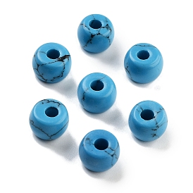 Dyed Synthetic Turquoise Beads, Barrel