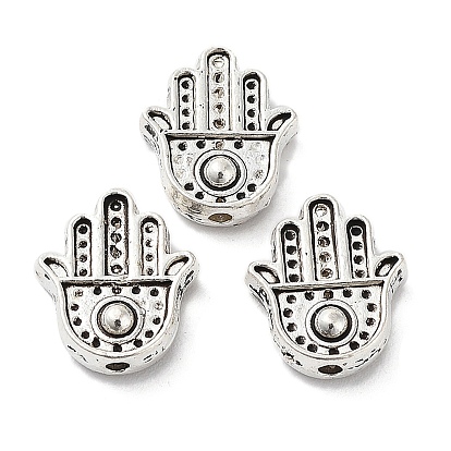 Tibetan Style Alloy Beads, Cadmium Free & Lead Free, Hamsa Hand