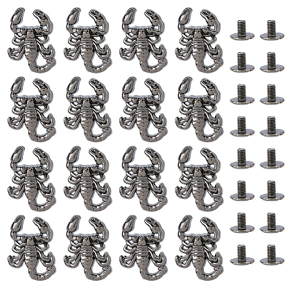 16Сумки из сплава скорпиона с декоративными железными заклепками, с винтом, для кошелька, , украшение кожаных ремесел