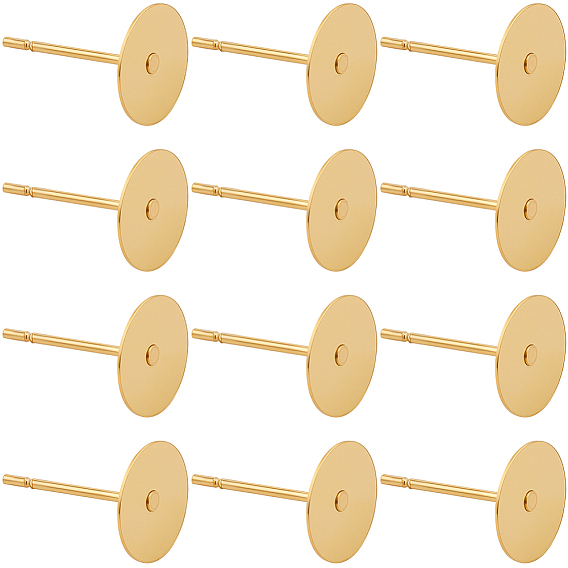 200 шт 304 детали серьги-гвоздики из нержавеющей стали, плоско-круглые