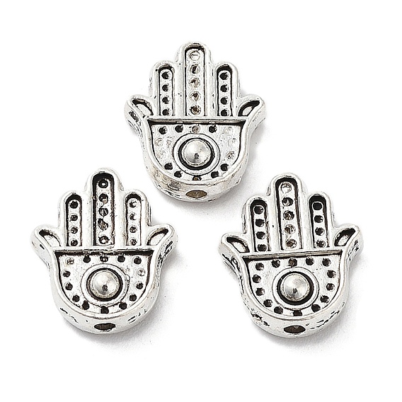Tibetan Style Alloy Beads, Cadmium Free & Lead Free, Hamsa Hand