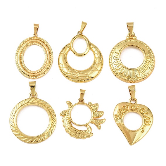 304 подвески из нержавеющей стали, полый, золотые