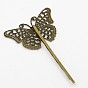 Brass Hair Bobby Pin Findings, Mixed Style, 63~70x16~31x1~2mm