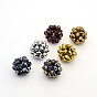 Electroplate Glass Round Woven Beads, Cluster Beads, Full Plated
