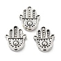 Tibetan Style Alloy Beads, Cadmium Free & Lead Free, Hamsa Hand
