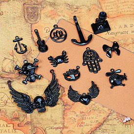 DIY Handmade Jewelry Accessories Skull Sea Anchor Mask Electrophoresis Black Pendant Hip Hop Punk Style Necklace Pendant