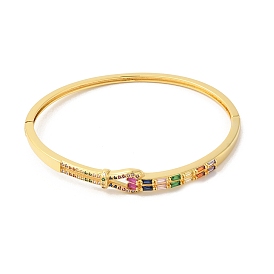 Bracelet articulé noeud zircon cubique coloré, bijoux en laiton pour femmes