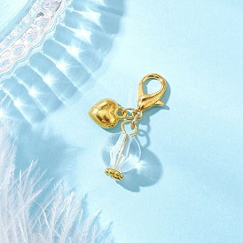 Подвесные украшения из прозрачного акрила и сплава, с цинковым сплавом застежками омаров коготь, сердце и круглый