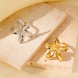 Регулируемые 304 манжеты из нержавеющей стали для женщин, цветок