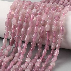 Natural Madagascar Rose Quartz Beads Strands, Tumbled Stone, Nuggets