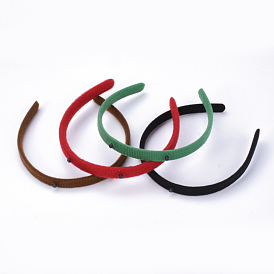 Hair Accessories Plain Plastic Hair Band Findings, No Teeth, with Velvet