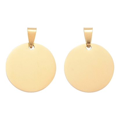 304 подвески из нержавеющей стали, зеркальная полировка, плоский круглый шарм, штамповка пустой метки