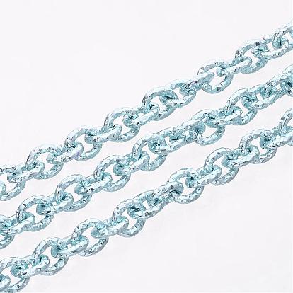 Aluminium Cable Chains, Textured, Unwelded, Oval