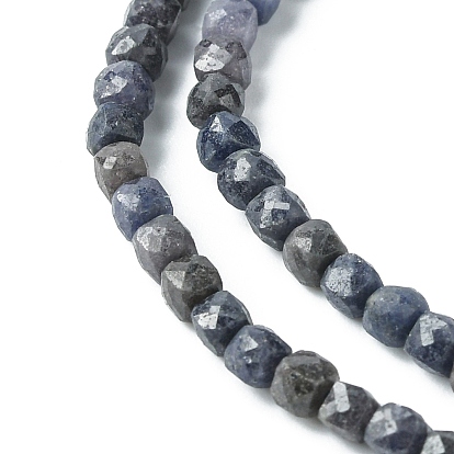 Natural Sapphire Beads Strands, Faceted, Cube
