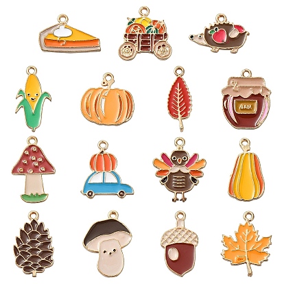 15 шт. 15 стили, подвески с эмалью из сплава на день благодарения, разнообразные