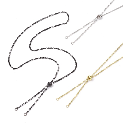 3Pcs 3 Colors Adjustable Stainless Steel Cable Chain Slider Necklace Making