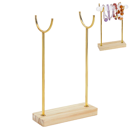 Подставки для палочек из сплава кристаллов на деревянном основании, держатель-органайзер для украшений на планку для браслетов