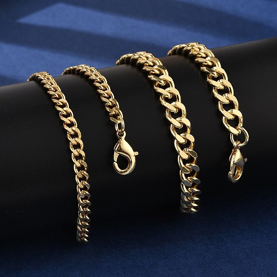 Латунная кубинская цепочка ожерелье для женщин мужчин, стойки покрытие, долговечный, без свинца и без кадмия