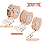 ARRICRAFT 3 Rolls 3 Style Burlap Ribbons, Gift Packaging Rope