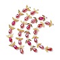 Dark Red Angel Fairy Shape Electroplate Transparent Glass Beads Strands, with Golden Alloy Wing Beads
