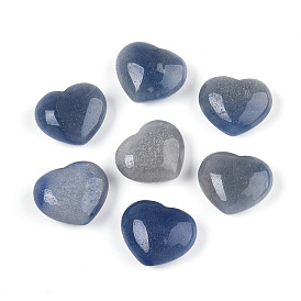 Натуральный синий авантюрин (окрашенный и нагретый) камень любви в форме сердца, карманный пальмовый камень для балансировки рейки