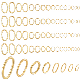 800pcs 8 styles 304 anneaux de jonction en acier inoxydable, Anneaux ouverts, ovale