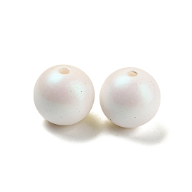 Perles en plastique ABS peintes au four, ronde