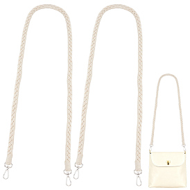 2шт. ремешки для мобильных телефонов из искусственной кожи с витым вязаным шнуром, с поворотными застежками сплава, платина