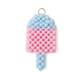 Непрозрачные акриловые подвески, ледяная присоска, с открытыми пружинными кольцами из нержавеющей стали 304