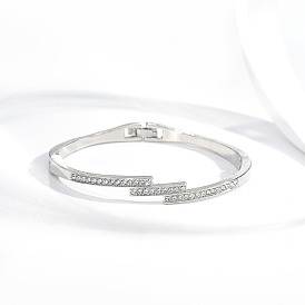 Шарнирные браслеты из сплава для женщин, с кристально горный хрусталь