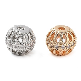 Латунные микропаве из прозрачного кубического циркония, без кадмия, без никеля и без свинца, круглые