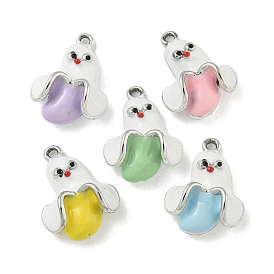 UV Plating Alloy Enamel Pendants, Cadmium Free & Lead Free, Platinum, Banana Charm