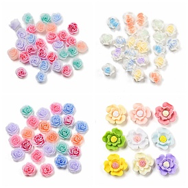 Luminous Opaque Epoxy Resin Decoden Cabochons, Glow in the Dark Flower