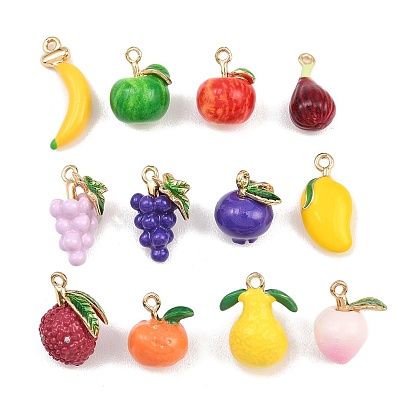 Подвески с эмалью из фруктового сплава, золотые