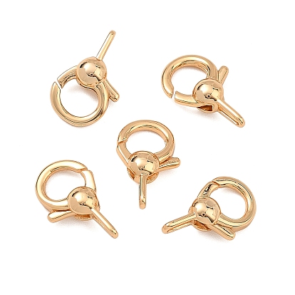 SHEGRACE Brass Spring Ring Clasps, Cadmium Free & Nickel Free & Lead Free, Ring