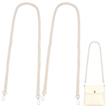 2шт. ремешки для мобильных телефонов из искусственной кожи с витым вязаным шнуром, с поворотными застежками сплава, платина