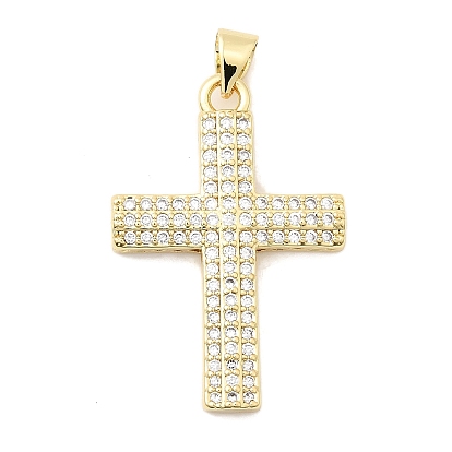Латунные микро проложить кубического циркония подвески, крест прелести, долговечный, стойки покрытие, без свинца и без кадмия