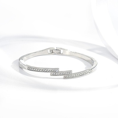 Шарнирные браслеты из сплава для женщин, с кристально горный хрусталь