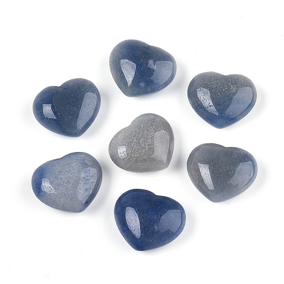 Натуральный синий авантюрин (окрашенный и нагретый) камень любви в форме сердца, карманный пальмовый камень для балансировки рейки