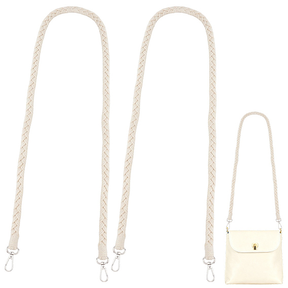 2Pcs Imitation Leather Twist Knitting Cord Mobile Straps, with Alloy Swivel Clasps, Platinum